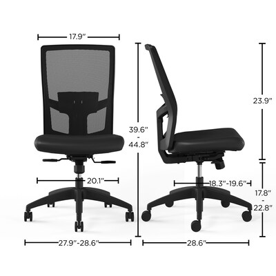 Workplace2.0™ 500 Series Armless Vinyl Task Chair, Black 52266)