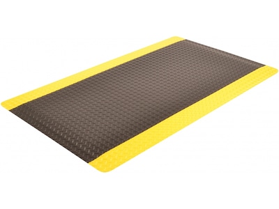 NoTrax Cushion Trax Anti-Fatigue Mat, 36 x 24, Black/Yellow (479S0023YB)