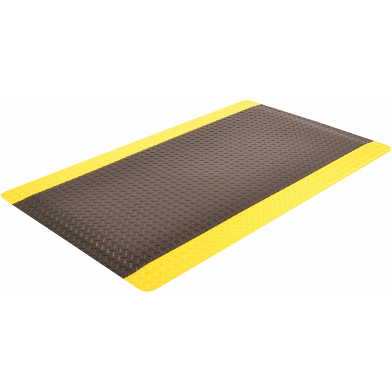 NoTrax Cushion Trax Anti-Fatigue Mat, 36 x 24, Black/Yellow (479S0023YB)