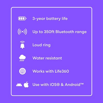 Life360 Tile Essentials Pack Bluetooth Tracker, Black, 4/Pack (RE-64014)