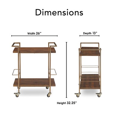 Finch Maxwell Bar Cart, Gold (FUBC10024A)