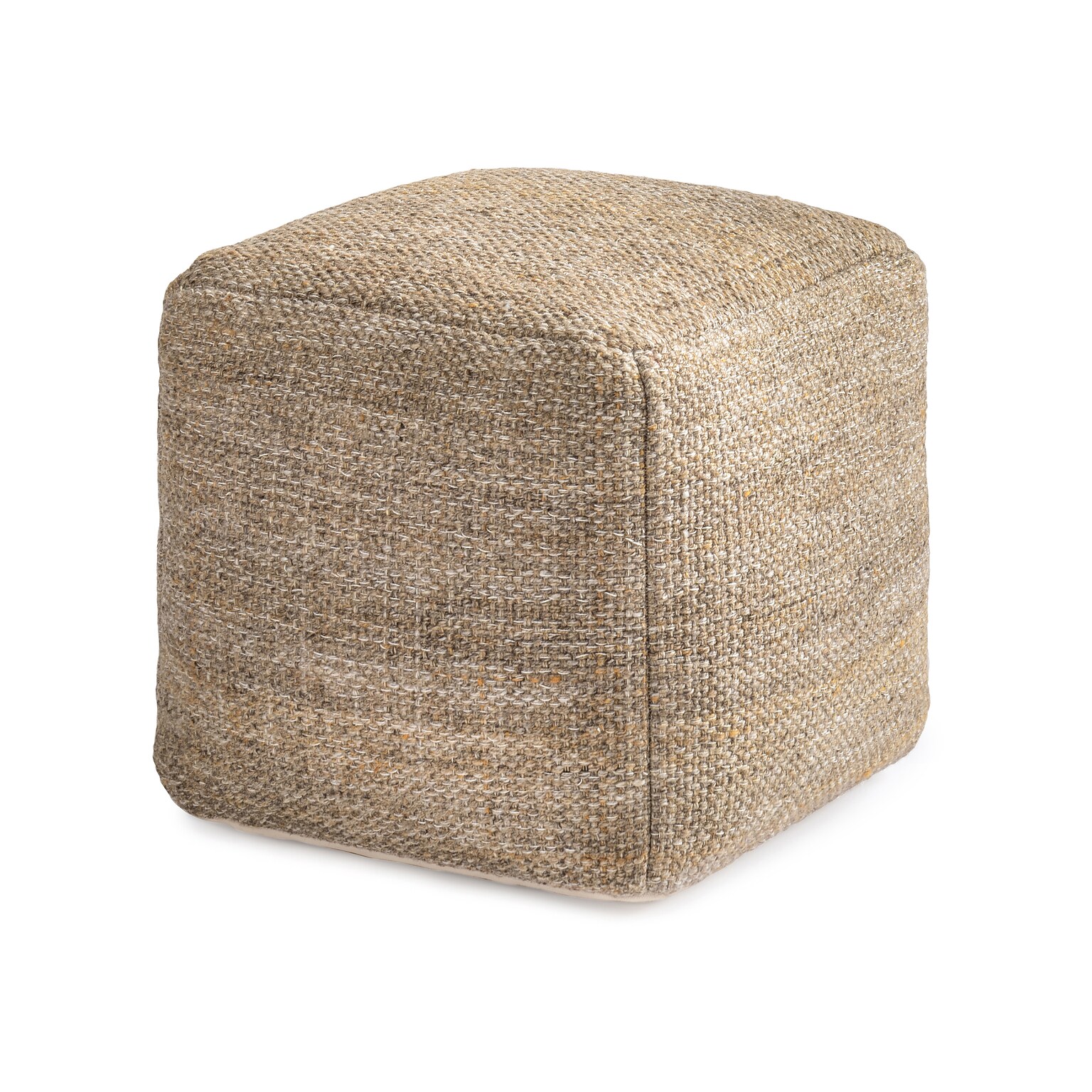 Anji Mountain Sierra Cocoa Fabric Square Pouf Ottoman (AMBPF178-1616)