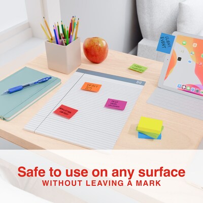 Staples Sticky Notes, 1 3/8" x 1 7/8", Summer Breeze Collection, 100 Sheets/Pad, 12 Pads/Pack (ST62862)