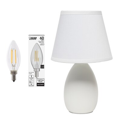 Simple Designs 9.45" LED Table Lamp, Off White (LT2009-OFF-LB)