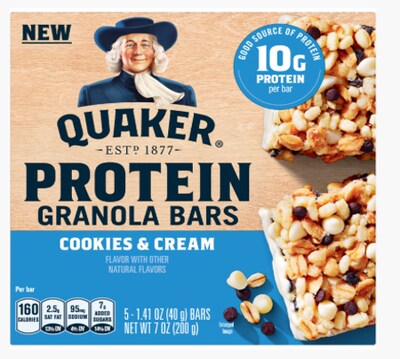 Quaker Protein Cookies & Cream Granola Bar, 7 oz., 5 Bars/Box (QUA57833)