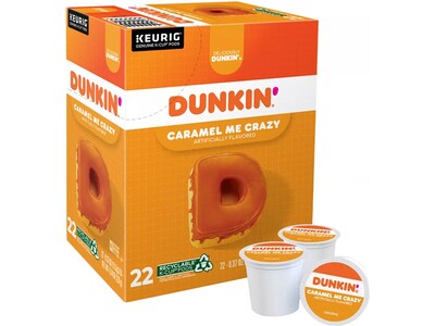 Dunkin Caramel Me Crazy Coffee Keurig® K-Cup® Pods, Medium Roast, 22/Box (5000364900)