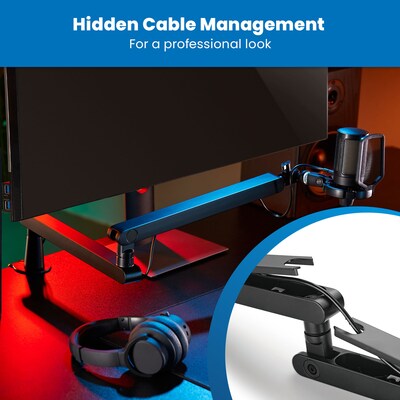 Mount-It! Premium Low-Profile Microphone Boom Arm for 3/8" & 5/8" Mic Mounts, Holds up to 4.4 lbs., Matte Black (MI-7612)
