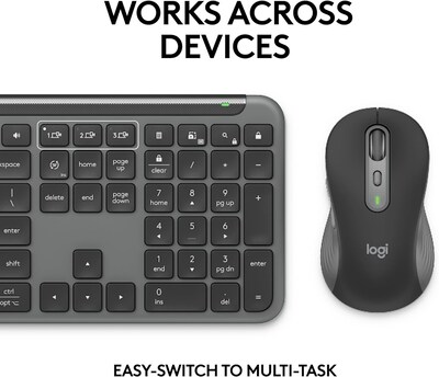 Logitech Signature Slim MK955 Wireless Keyboard and Mouse Combo, Graphite (920-012427)