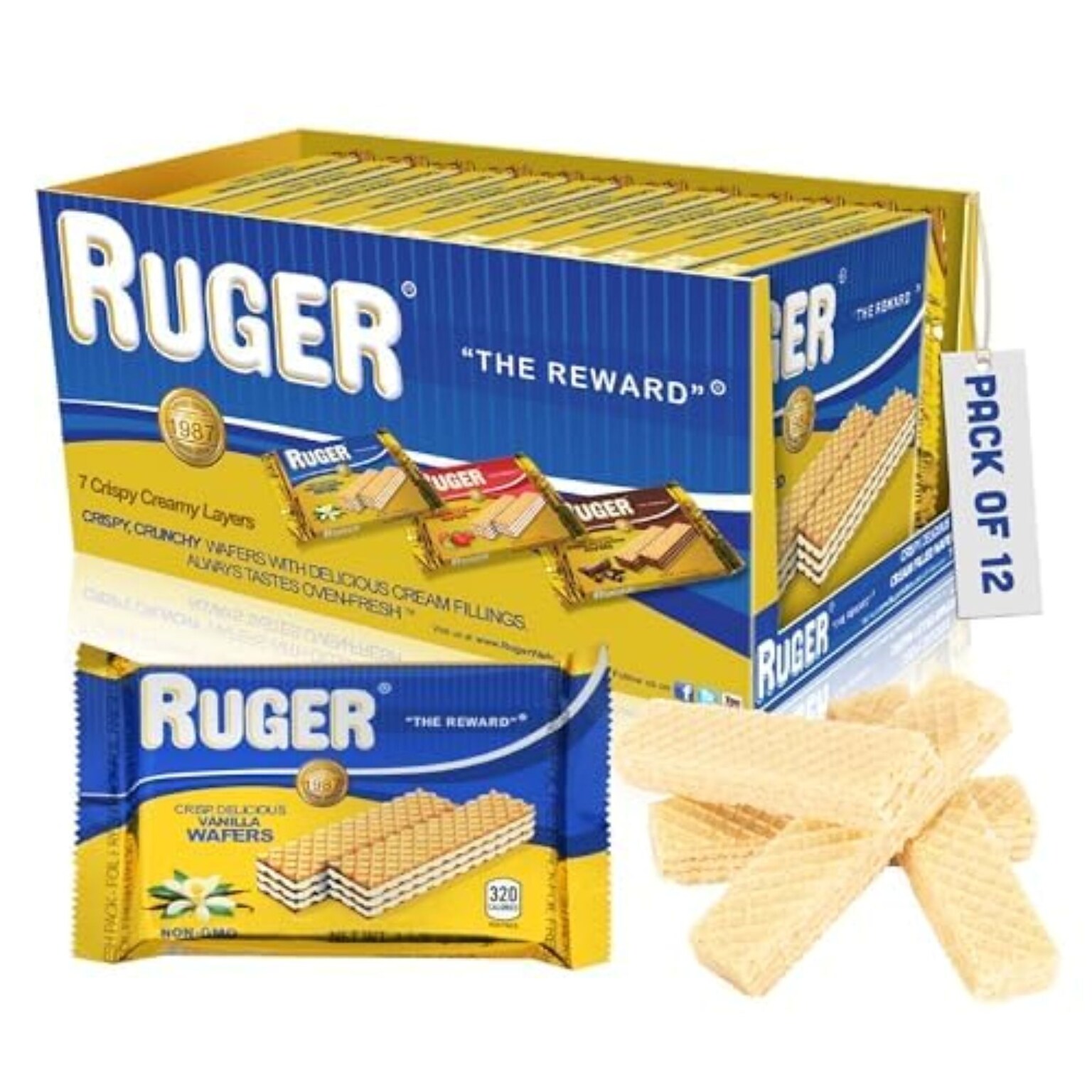Ruger Vanilla Wafers, 2.125 oz., 12 Packs/Box (RUG00309)
