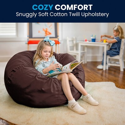 Flash Furniture Cotton Twill Bean Bag Chair, Brown (DGBEANLGSLDBN)