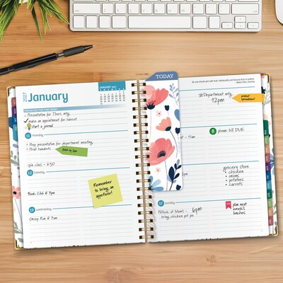 2027 Excello Brands 9 x 11 Weekly & Monthly Standard Planner, Paperboard Cover, Colorful Botanicals (FSHN-CY27-8511-30)
