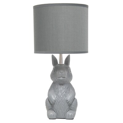 Simple Designs Cute Wonders 16.33" LED Table Lamp, Gray (LT2117-GRY)