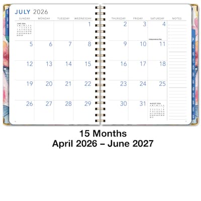 2026-2027 Excello Brands 8.5" x 11" Academic Weekly & Monthly Planner, Paperboard Cover, Watercolor Butterflies(NAY27-8511LP-33)