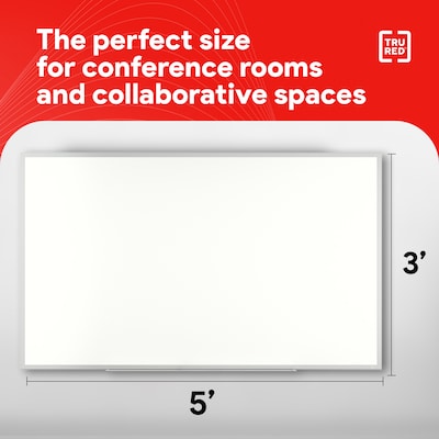 TRU RED™ Melamine Dry Erase Board, Gray Frame, 5' x 3' (TR59353)