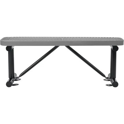 Global Industrial 4 Outdoor Steel Flat Bench, Expanded Metal, Gray (695741GY)