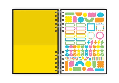 Astrobrights Twin Wire Journal, 6.5" x 8.25", Assorted Colors, 180 Pages, 2/Pack (91556)