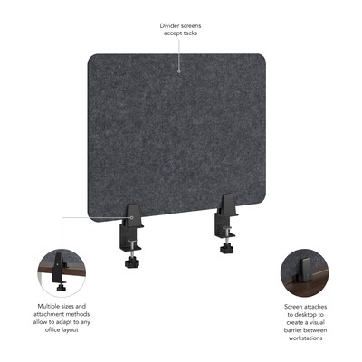Bush Business Furniture Fabric Privacy Panel, 17.5"H x 22"W, Cool Charcoal (PSP122CL-03)