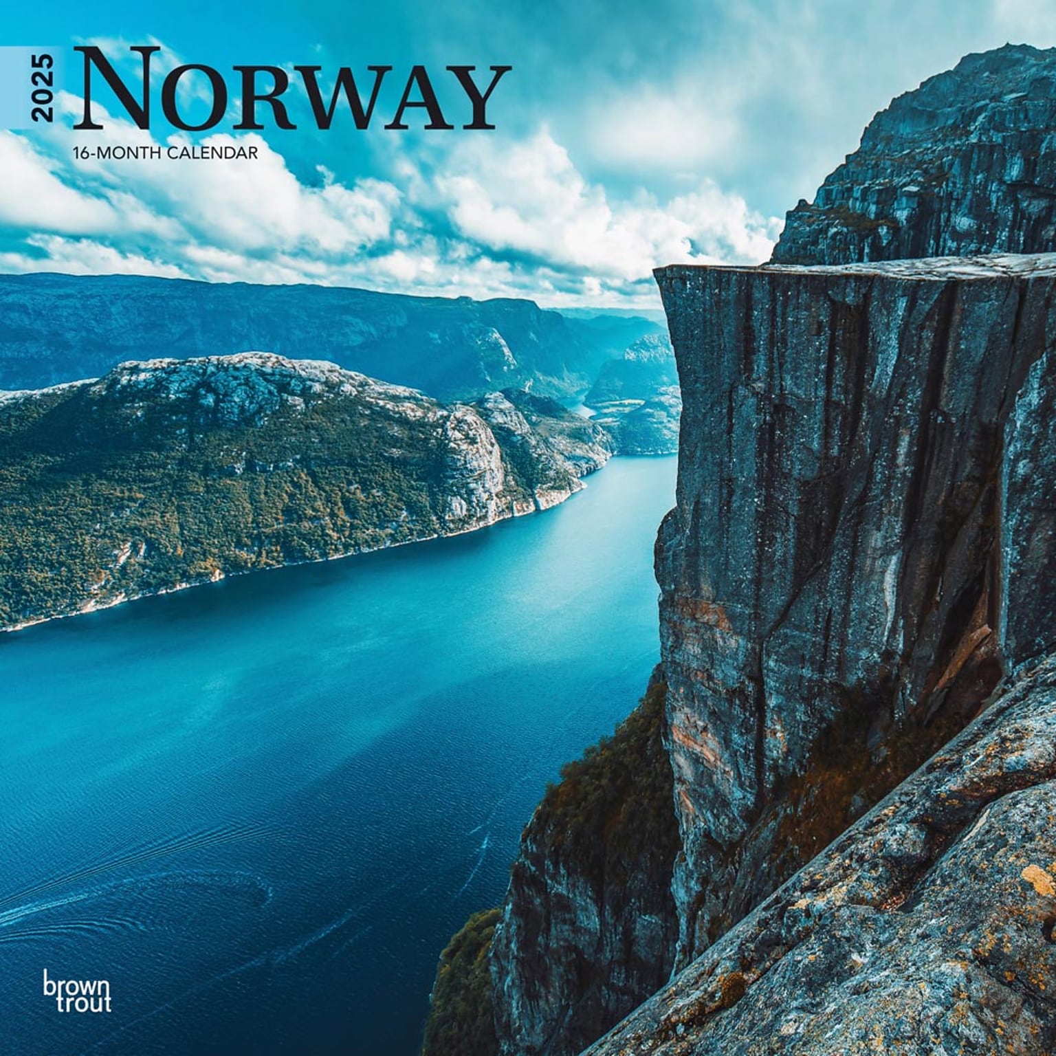 2025 BrownTrout Norway 12 x 12 Monthly Wall Calendar (9781975476182)