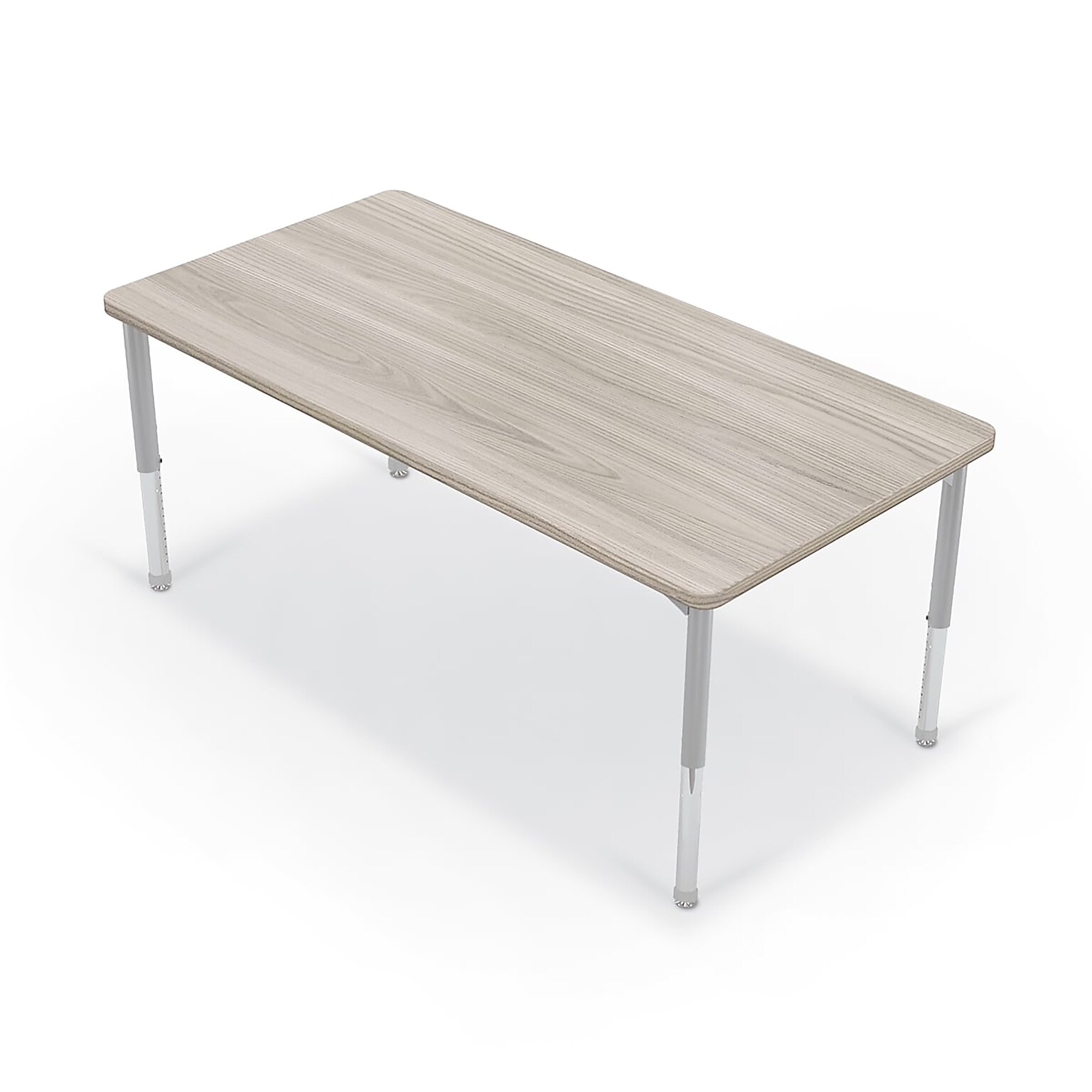 MooreCo Hierarchy Rectangular Table, 60W x 30D, Grey Elm/Platinum Base (703673562775)