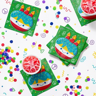 Creative Converting Bubbly Birthday Napkins, Multicolored, 64/Pack (DTC365025BNAP)