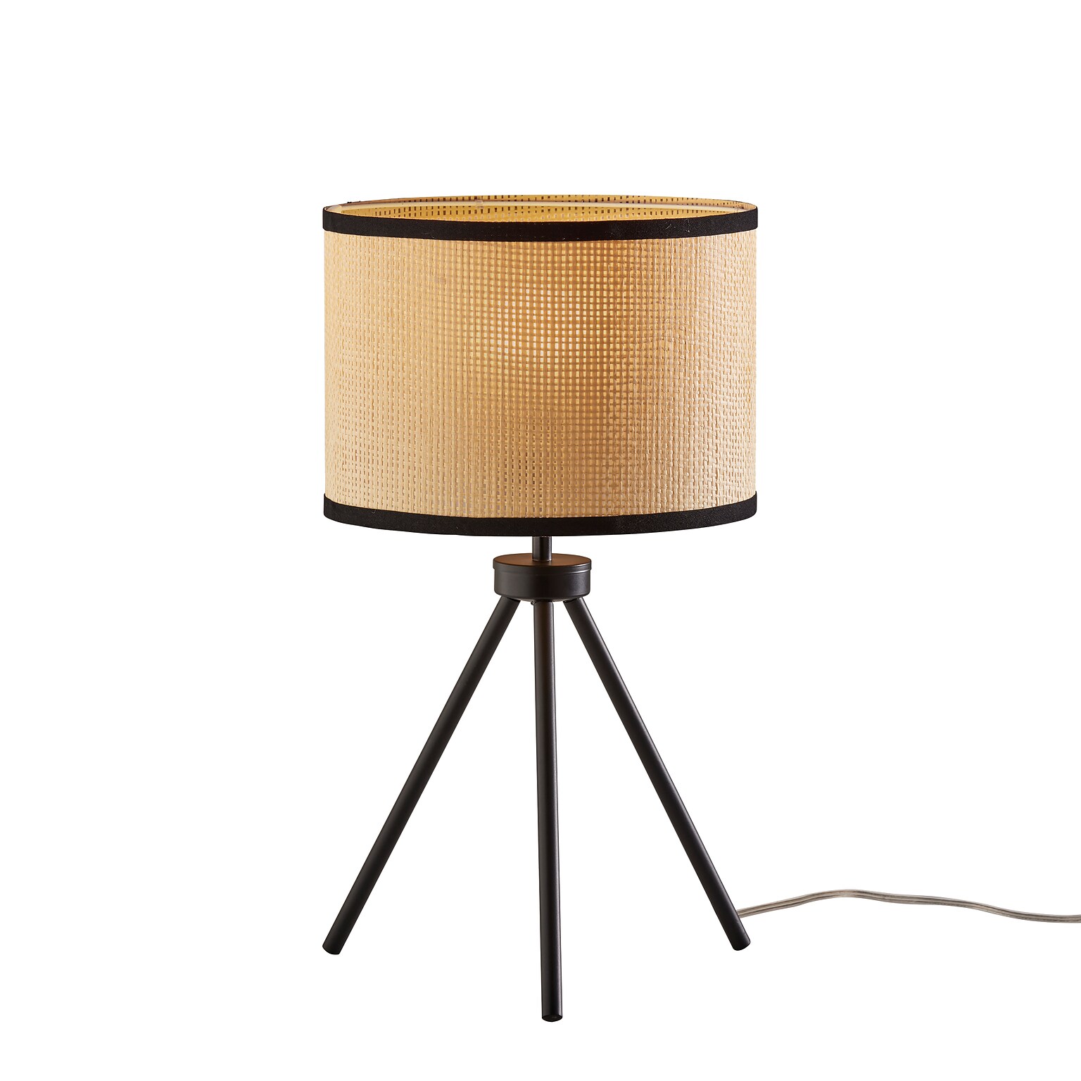 Adesso Raven Incandescent Table Lamp, Black & Natural (3953-01)