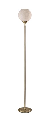 Adesso Swirl Torchiere 73.75H Antique Brass Floor Lamp with Round Shade (3265-21)