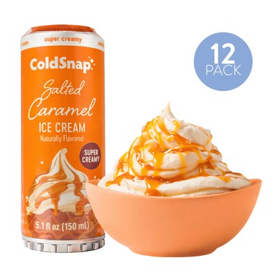 ColdSnap Premium Salted Caramel Ice Cream Mix, Single Serve Pods, 12 Pods/Pack, COLDSNAP MACHINE REQUIRED (600040)