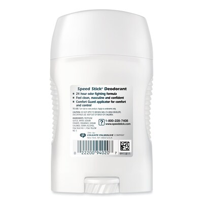 Speed Stick® Deodorant, Regular Scent, 1.8 oz, White, 12/Carton