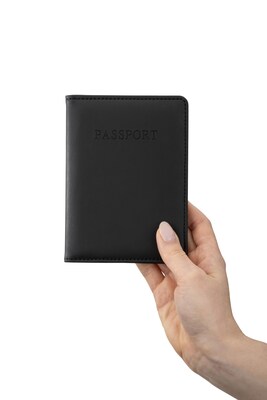 Bugatti Bondstreet RFID Faux Leather Passport Holder, Black (TAC5411BS-BLK)