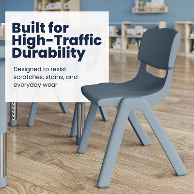 Flash Furniture Emmy Square Activity Table Set, 24" x 24", Height Adjustable, Dusty Blue (YCX232SQRTBDTBE)