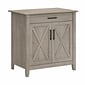 Bush Furniture Key West Secretary Desk with Keyboard Tray and Storage Cabinet, Washed Gray (KWS132WG-03)