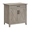 Bush Furniture Key West Secretary Desk with Keyboard Tray and Storage Cabinet, Washed Gray (KWS132WG