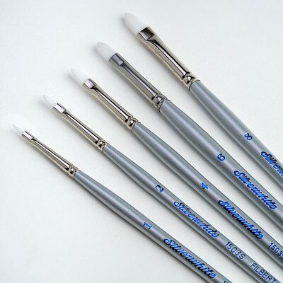 Silver Brush Silverwhite Filbert Brush, 5/Pack (SLVSW1586)