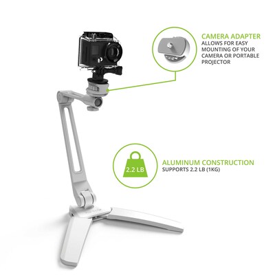 Kanto Universal Phone and Tablet Stand with Extended Arm and Mounting Brackets, White (DS250W)