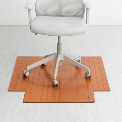 Anji Mountain Standard Bamboo Carpet & Hard Floor Chair Mat with Lip, 36 x 48, Walnut (AMB24052)