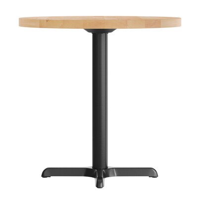 Flash Furniture Bennett 30" Round Wooden Dining Table, Natural Top/Black Base (GSFRD30NTT2222)