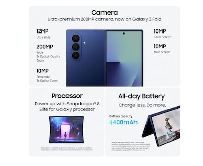 Samsung Galaxy Z Fold6 5G Foldable Unlocked Smartphone Cell Phone, 512GB, Jet Black (SM-F966UZKEXAA)