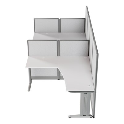 Regency Instant Office 63"H x 129"W 2 Person L-Shaped Cubicle Panel Workstation, Pure White (IO36194-03K-2P)