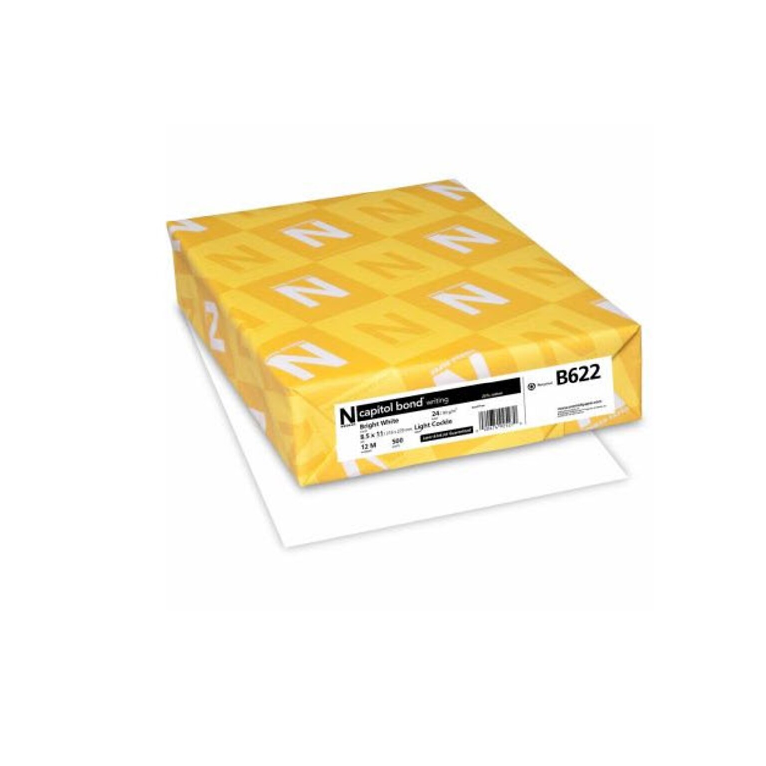 Neenah 8.5 x 11 Capital Bond Paper, Bright White, 500 Sheets/Ream, 10 Reams/Carton (B622)