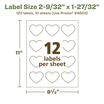 Avery EcoFriendly Laser/Inkjet Decorative Edge Multipurpose Labels, 2-9/32" x 1-27/32", White, 120/Pack (94603)
