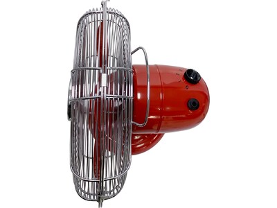 Good Housekeeping 12" Oscillating Desk Fan, 3-Speed, Red/Silver (92611)