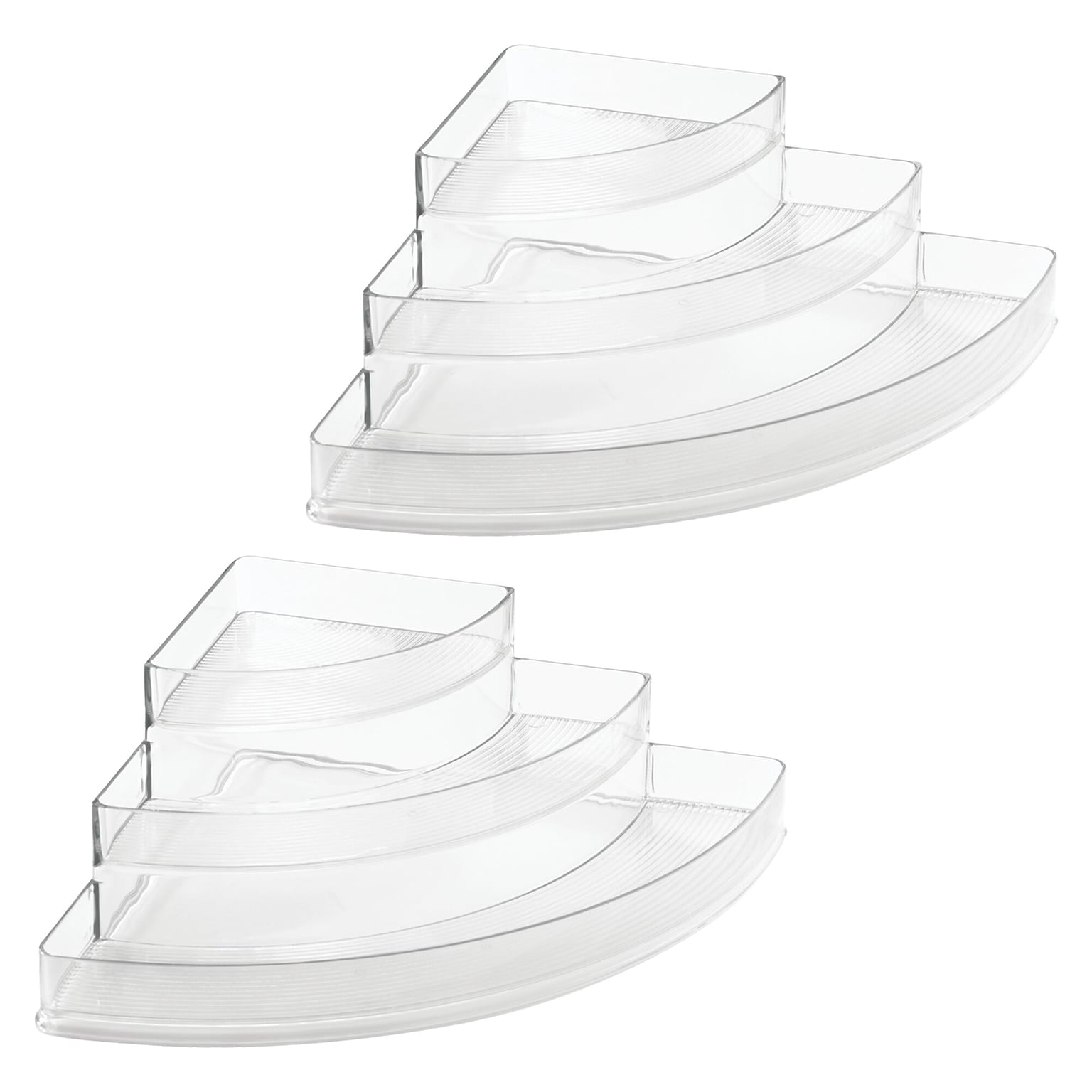 iDESIGN 3-Compartment Plastic Desk Organizer, Clear, 2 Piece (27893M2)