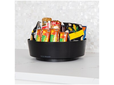 Mind Reader Plastic 4-Compartment Snack Carousel Organizer Snack Tray, Black (LAZSNACK-BLK)