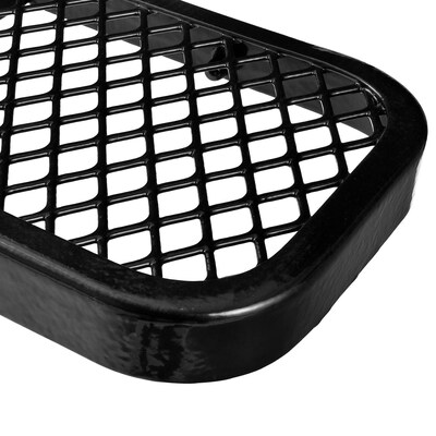 Global Industrial 8' Outdoor Steel Bench w/ Backrest, Expanded Metal, Black (277155BK)