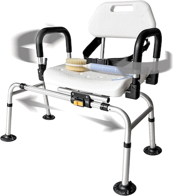 Rotating Sliding Transfer Bench w/Scrub Brush