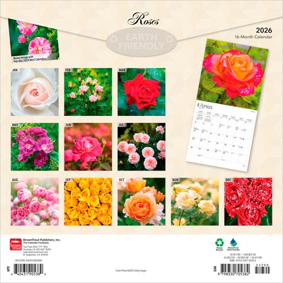 2026 BrownTrout Roses 12 x 12 Monthly Wall Calendar (9798330705382)