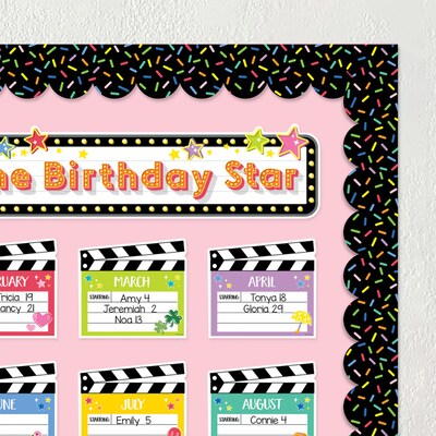 Creative Teaching Press Core Decor EZ Border, 3" x 2', Sprinkles on Black, 24/Pack, 3 Packs/Bundle (CTP11055-3)