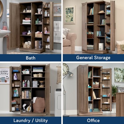 Sauder HomePlus 71"H Storage Cabinet with 12 Shelves, Salt Oak (422428)
