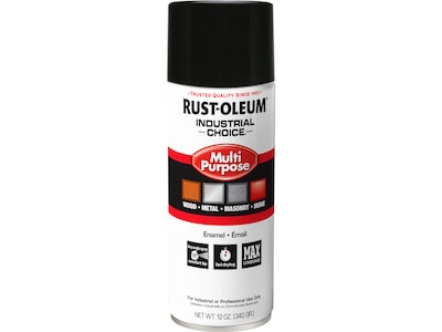 Rust-Oleum Industrial Choice Multipurpose Enamel Spray, Glossy Black, 12 Oz., 6/Pack (1679830V)