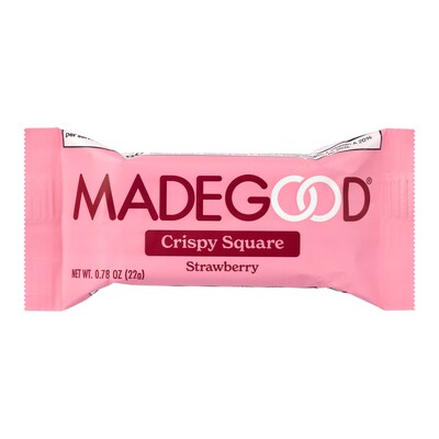 Madegood Gluten Free Strawberry Crispy Squares, 0.78 oz., 6/Box, 6 Boxes/Pack (307-00428)
